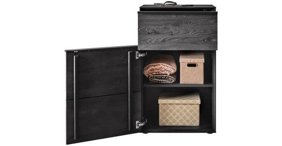 SCHUHSCHRANK LENYA GARDEROBEN in 60/98/39 cm - Anthrazit/Schwarz, Design, Holz/Metall (60/98/39cm) - Johann Jakob