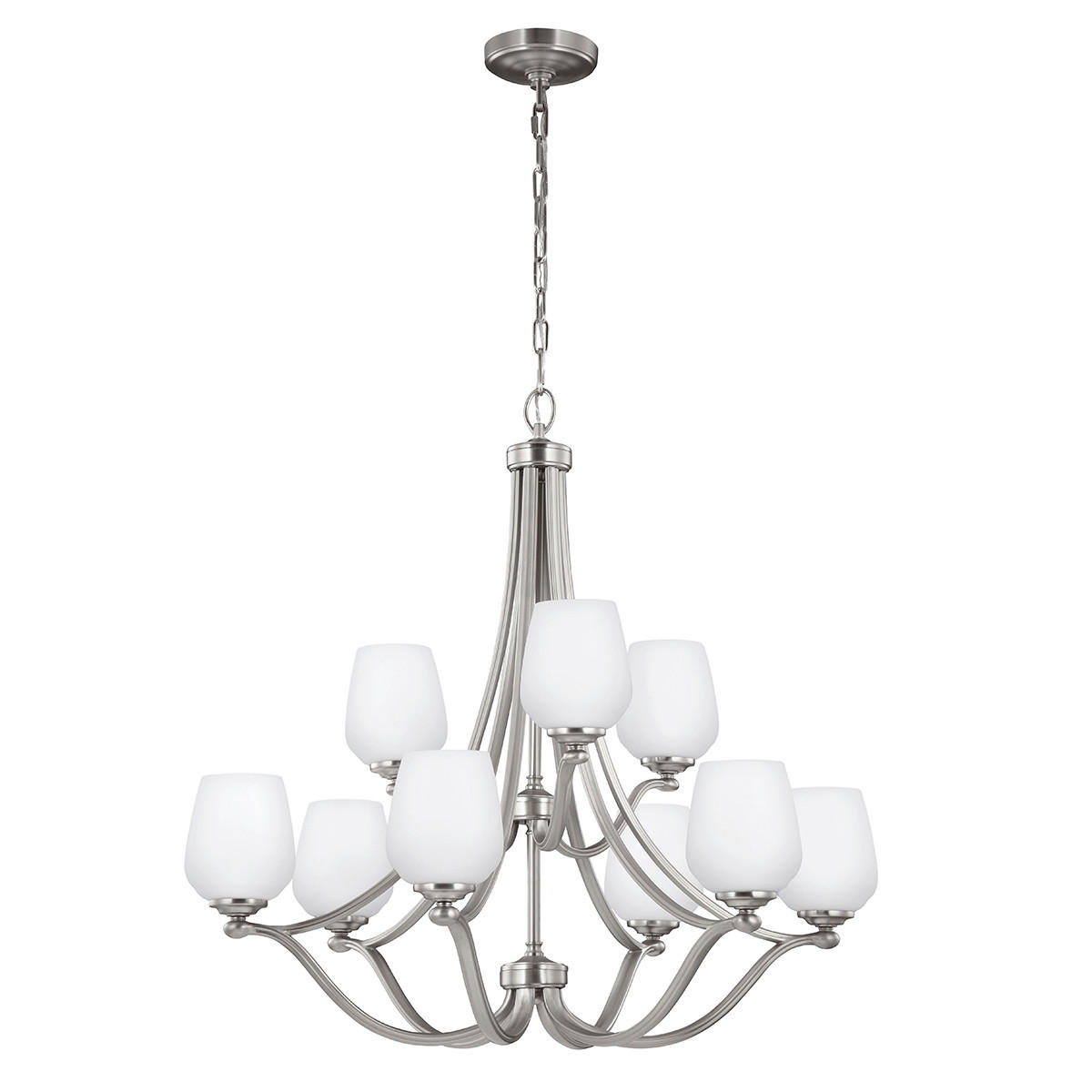 KRONLEUCHTER Vintner 81.7/88.8 cm  - Nickelfarben, KONVENTIONELL, Glas/Metall (81.7/88.8cm) - Elstead Lighting
