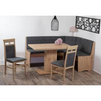 ECKBANKGRUPPE Mikrofaser Eiche Artisan, Grau  - Eiche Artisan/Grau, KONVENTIONELL, Holz/Textil (125/89/165cm) - MID.YOU