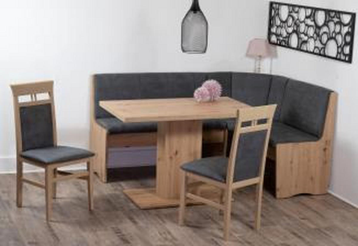 ECKBANKGRUPPE Mikrofaser Eiche Artisan, Grau  - Eiche Artisan/Grau, KONVENTIONELL, Holz/Textil (125/89/165cm) - MID.YOU