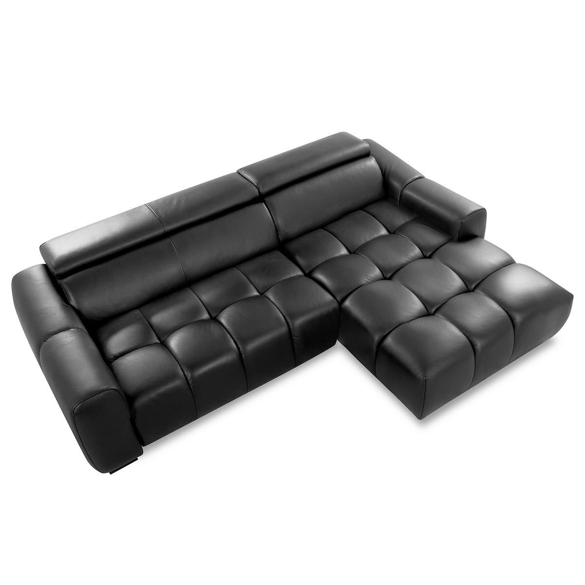 ECKSOFA  Echtleder Anthrazit  - Anthrazit/Schwarz, Design, Leder/Kunststoff (274/177cm) - Livetastic