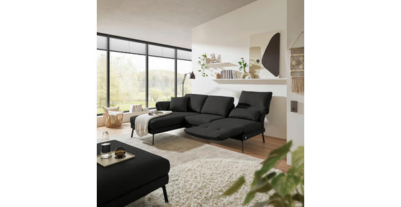 ECKSOFA  in Flachgewebe Anthrazit  175-224/255-365 cm  - Anthrazit/Schwarz, Design, Textil/Metall (175-224/255-365cm) - Dieter Knoll
