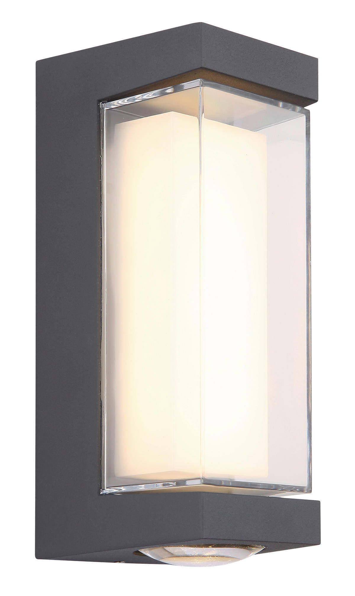AUSSENWANDLEUCHTE - Transparent/Anthrazit, Design, Kunststoff/Metall (7,5/8,2/18,7cm) - Globo
