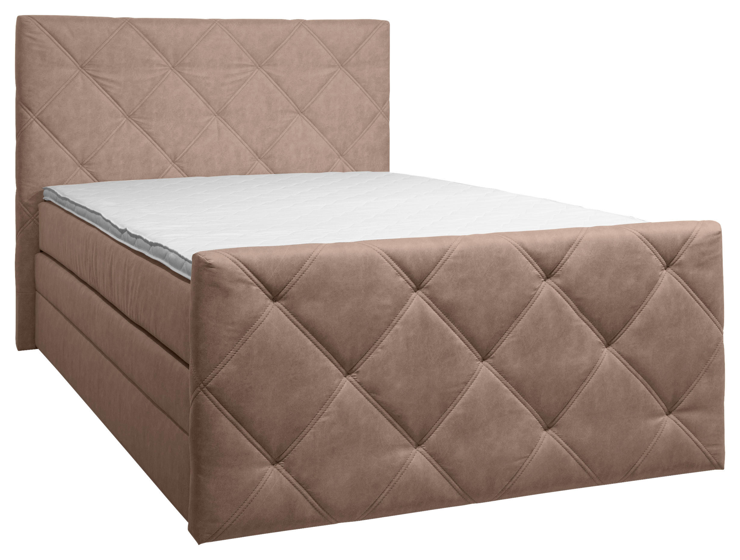 BOXSPRINGBETT 140/200 cm  Braun  - Schwarz/Braun, Konventionell, Kunststoff/Textil (140/200cm) - Ti'me