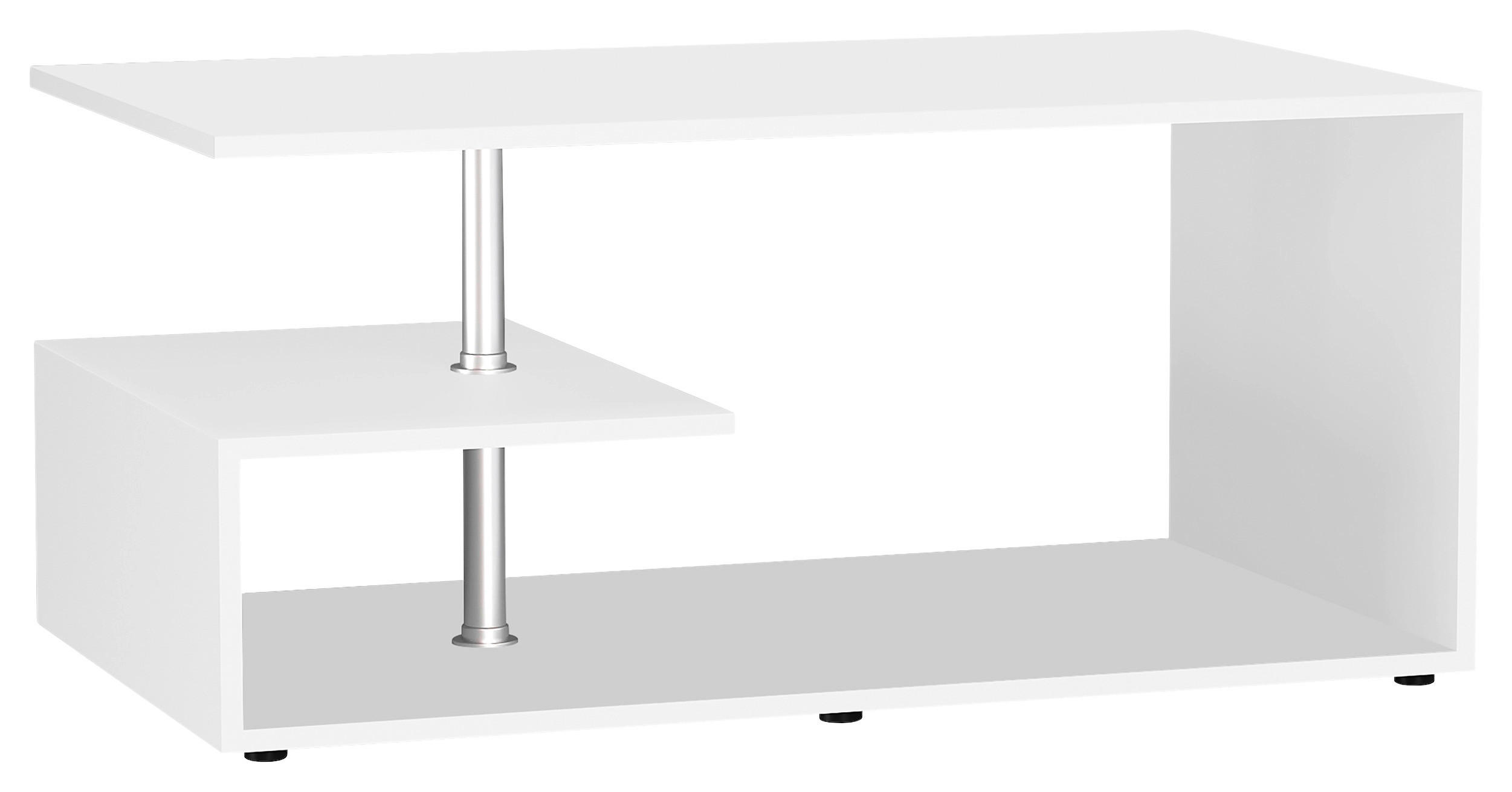 COUCHTISCH Maliso 91/53/42 cm rechteckig Weiß  - Schwarz/Weiß, Design, Holzwerkstoff/Kunststoff (91/53/42cm) - MID.YOU