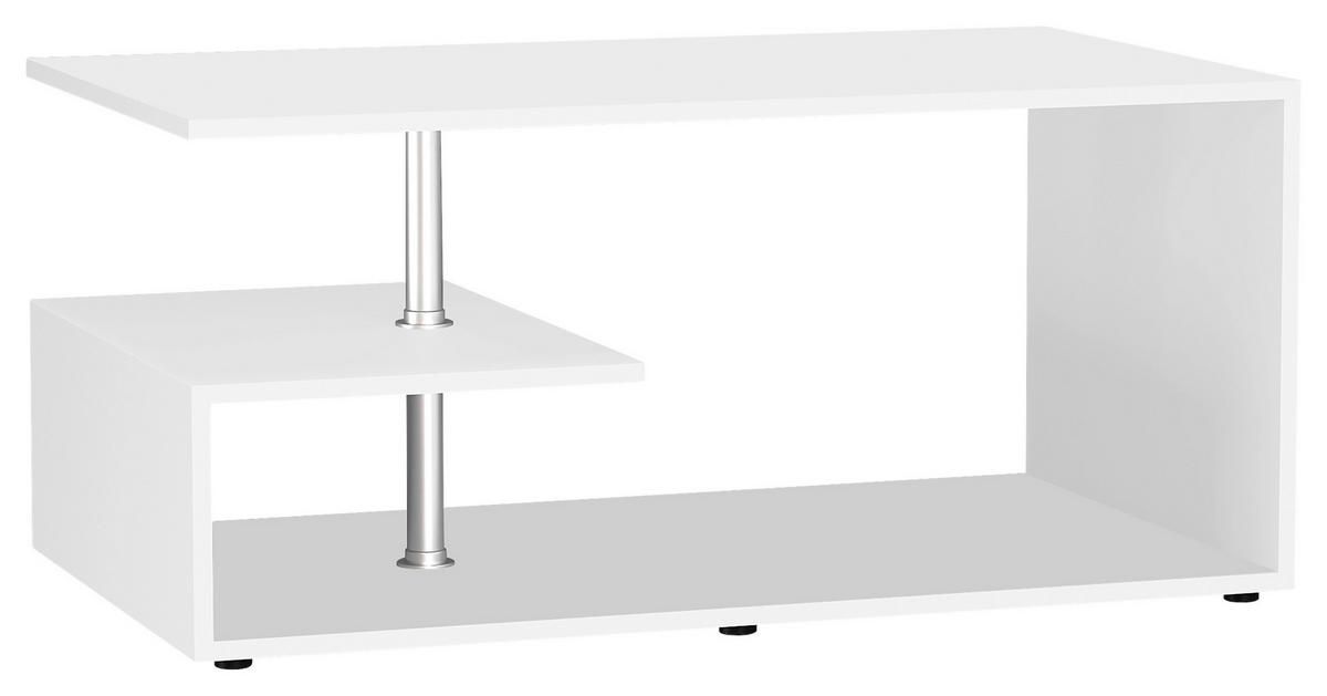 COUCHTISCH in Holzwerkstoff 91/53/42 cm  - Weiss/Schwarz, Design, Holzwerkstoff/Kunststoff (91/53/42cm) - MID.YOU