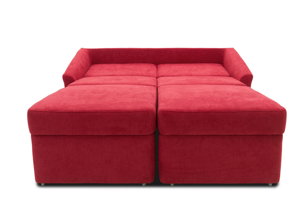 SCHLAFSOFA Mikrofaser Rot  - Beige/Rot, Basics, Kunststoff/Textil (168/86/96cm) - MID.YOU
