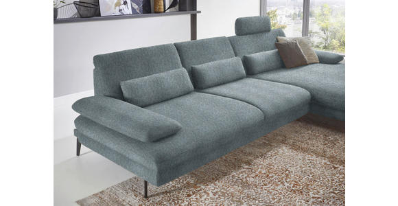 ECKSOFA in Chenille Blaugrau  - Blaugrau/Schwarz, Design, Textil/Metall (310/180cm) - Dieter Knoll