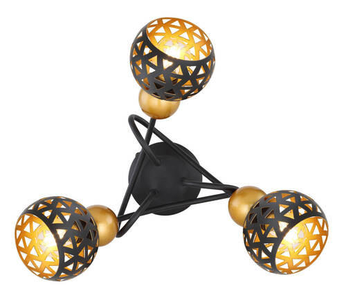 DECKENSTRAHLER - Goldfarben/Schwarz, Basics, Metall (39/20cm) - Globo