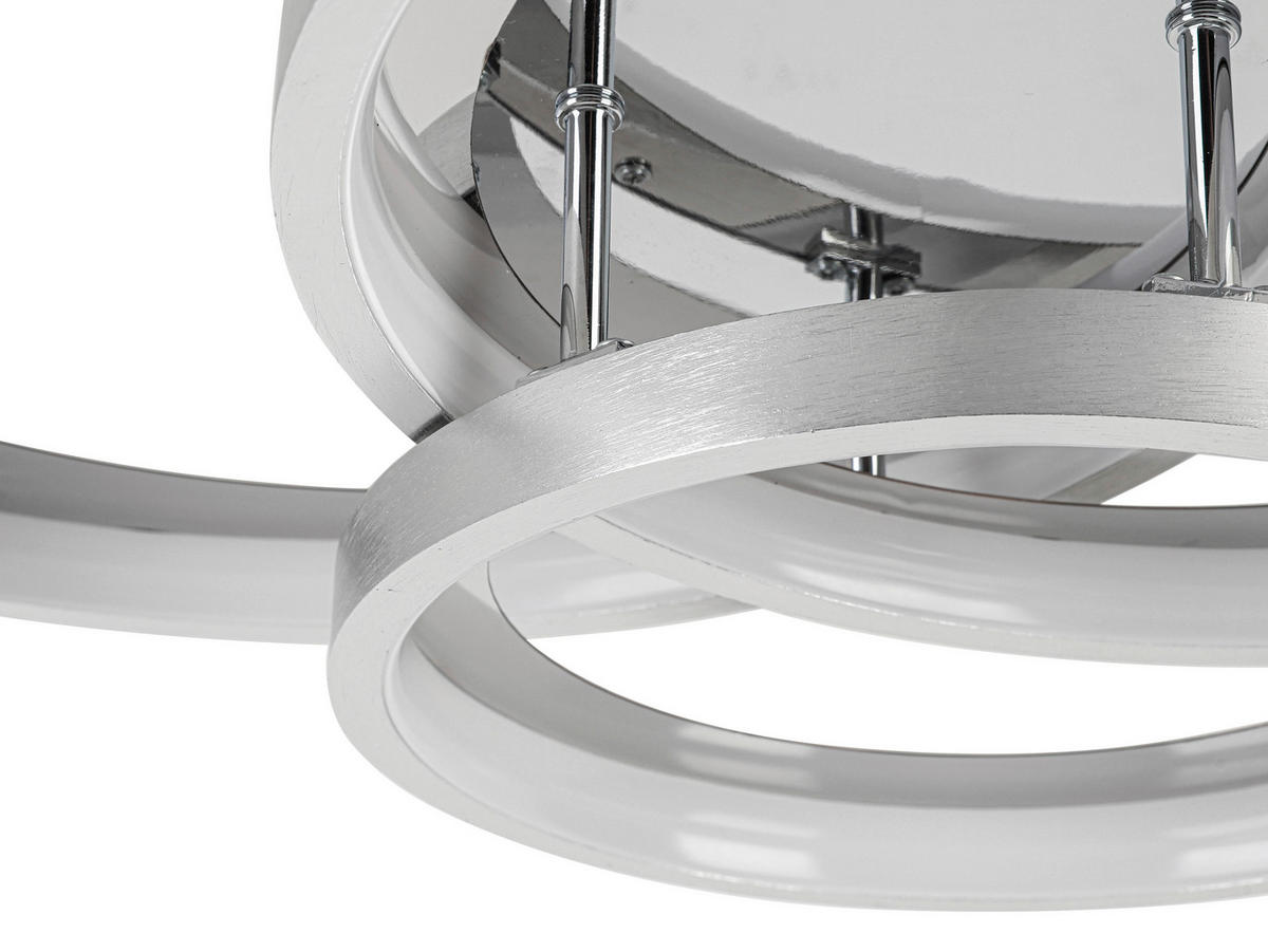 LED-DECKENLEUCHTE 54,2/46,8/11 cm    - Chromfarben/Alufarben, Design, Kunststoff/Metall (54,2/46,8/11cm) - Novel
