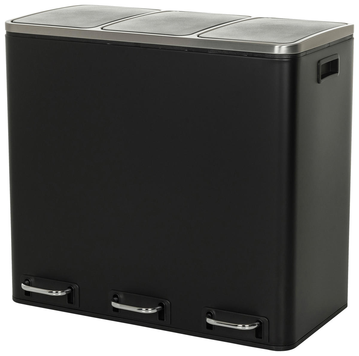 ABFALLSAMMLER 3 x 18  L  - Schwarz, MODERN, Kunststoff/Metall (61.0/56.0/31.5cm) - MID.YOU