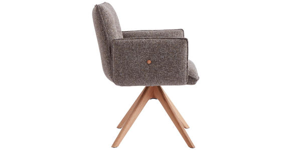ARMLEHNSTUHL in Webstoff - Eichefarben/Braun, Design, Holz/Textil (63/63/82cm) - Novel