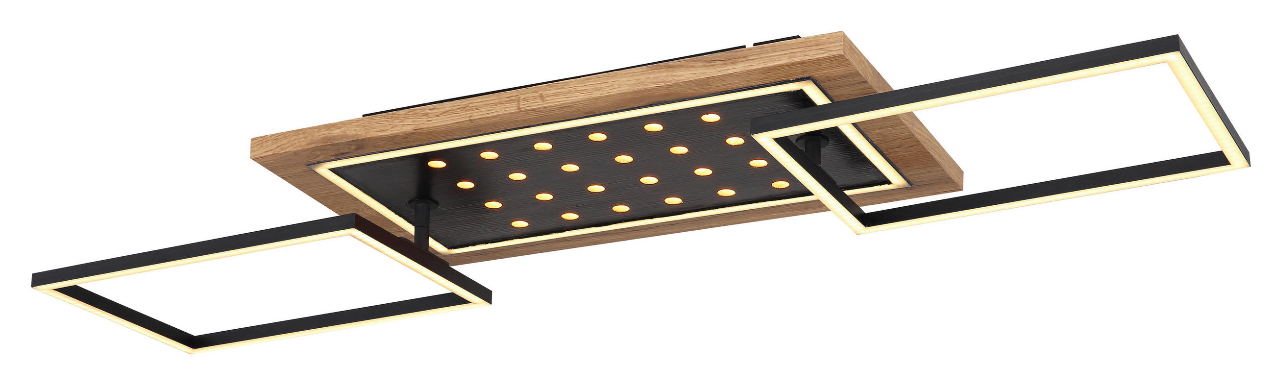 LED-DECKENLEUCHTE 96/28/12 cm   - Dunkelbraun/Opal, Natur, Holzwerkstoff/Kunststoff (96/28/12cm) - Globo