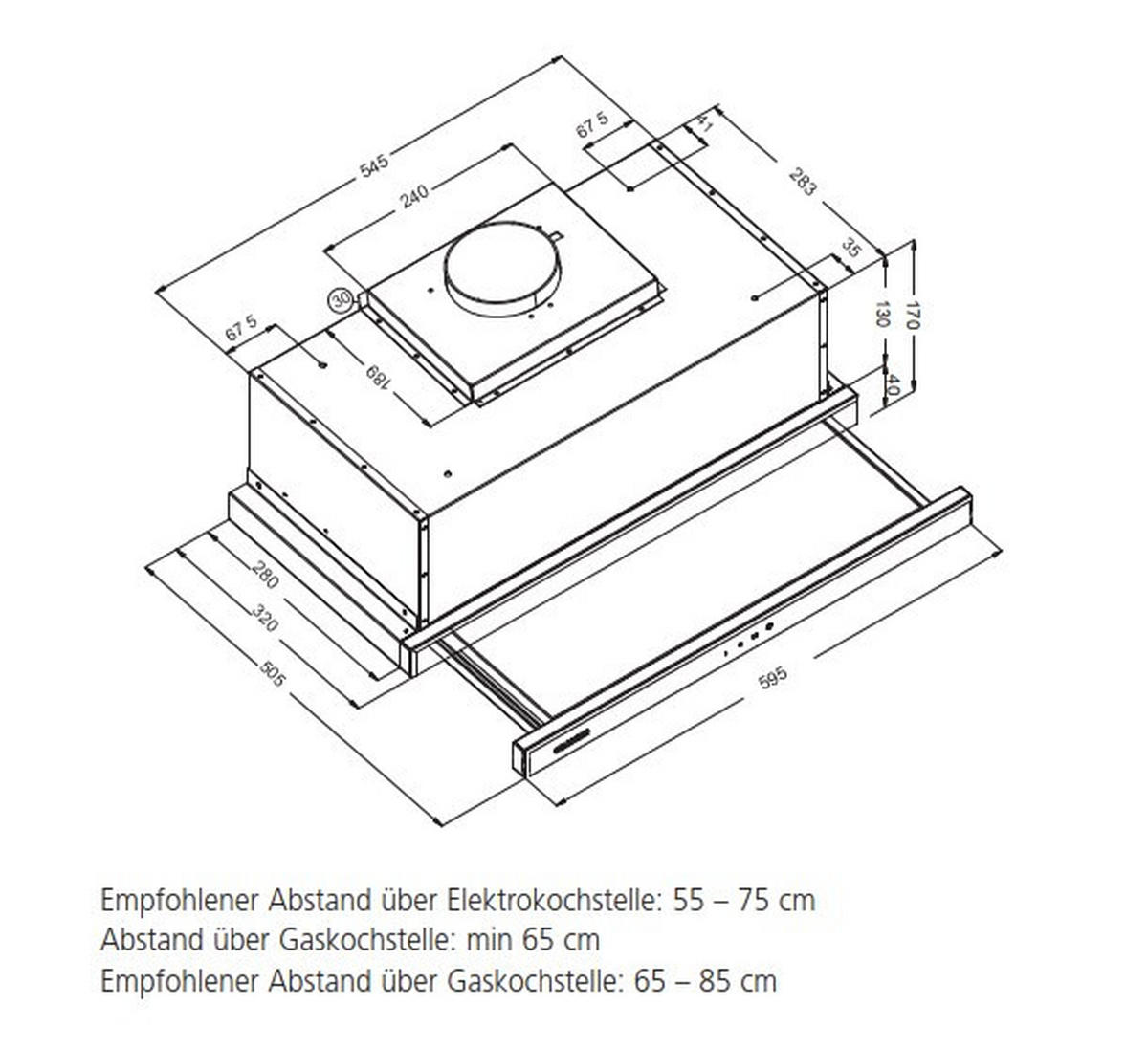 DUNSTABZUGSHAUBE FLA560  - Schwarz, Basics, Glas/Metall (54,5/17,0/32,0cm) - Oranier