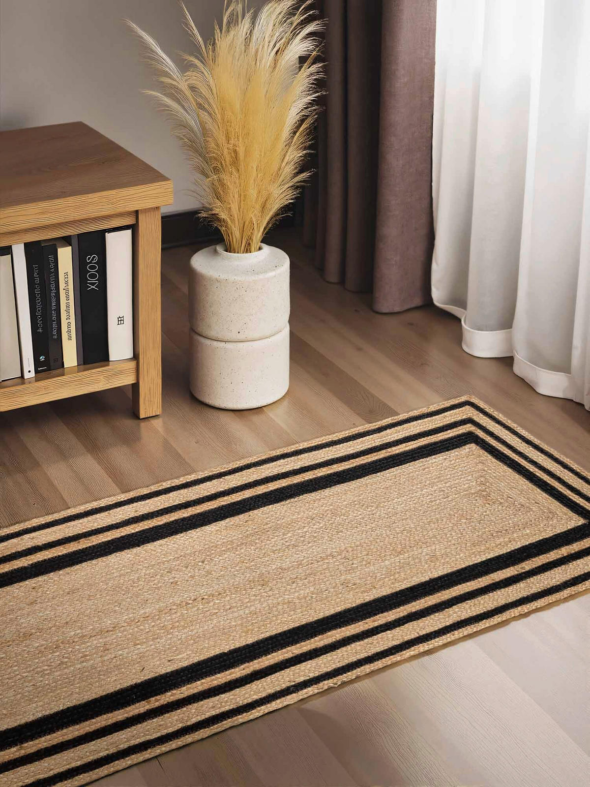 LÄUFER 70/200 cm Jutta Schwarz, Goldbraun  - Goldbraun/Schwarz, Basics, Textil (70/200cm) - Hanse Home