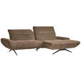 ECKSOFA  in Bouclé Hellbraun  280/170-195 cm  - Hellbraun/Schwarz, Design, Textil/Metall (280/170-195cm) - Dieter Knoll