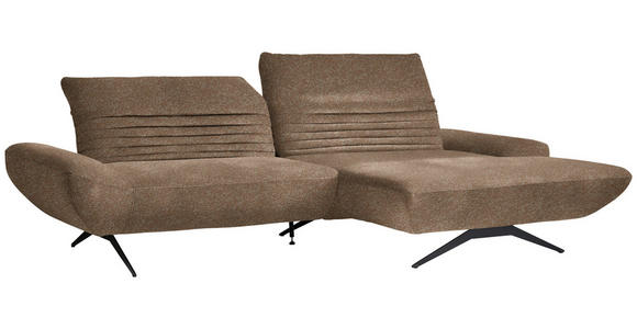 ECKSOFA  in Bouclé Hellbraun  280/170-195 cm  - Hellbraun/Schwarz, Design, Textil/Metall (280/170-195cm) - Dieter Knoll