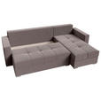 ECKSOFA  in Samt Taupe  - Taupe/Chromfarben, KONVENTIONELL, Kunststoff/Textil (233/140cm) - Carryhome