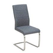 NIHAJNI STOL, kovina, tekstil nerjaveče jeklo, siva - siva/nerjaveče jeklo, Design, kovina/tekstil (44/100/64cm) - Novel