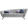 CHESTERFIELD-SOFA Mikrofaser Schwarz, Hellgrau  - Hellgrau/Schwarz, Design, Textil/Metall (223/84/90cm) - Pure Home Lifestyle