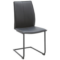 SCHWINGSTUHL  in Eisen Echtleder pigmentiert  - Schwarz, Design, Leder/Metall (46/93/56cm) - Dieter Knoll