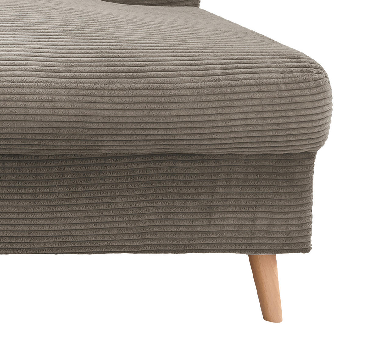 WOHNLANDSCHAFT Cord Graubraun  - Graubraun/Naturfarben, Konventionell, Holz/Textil (150/301/200cm) - P & B