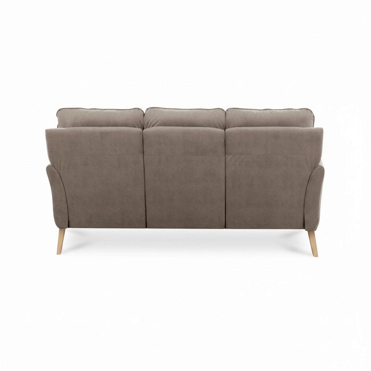 3-SITZER-SOFA  in Mikrofaser Taupe Skandinavisch, Modern  - Taupe/Buchefarben, Design, Holz/Textil (202cm) - Livetastic