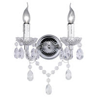 WANDLEUCHTE 26,5/34/18,5 cm   - Chromfarben/Transparent, Design, Kunststoff/Metall (26,5/34/18,5cm) - P & B