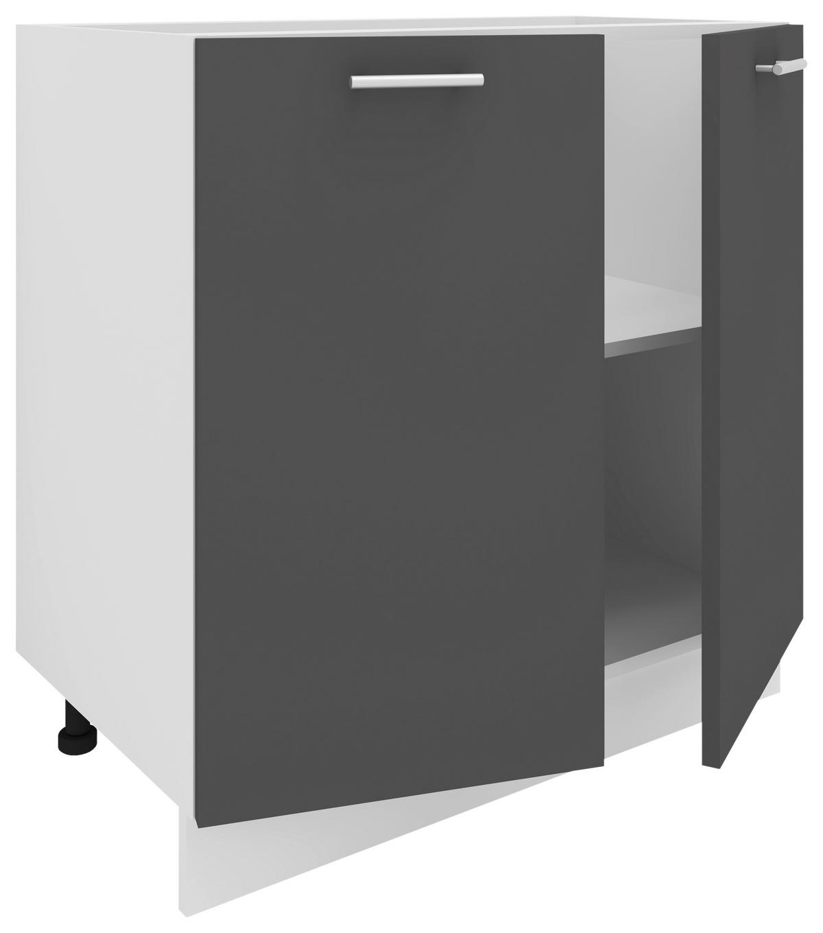 BÄNKSKÅP 80/82/46 cm  i antracit, vit  - vit/aluminiumfärg, Klassisk, metall/trämaterial (80/82/46cm) - MID.YOU