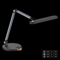 LAMPA NA PÍSACÍ STÔL, 48/52/18.5 cm - čierna/tmavosivá, Design, kov/plast (48/52/18.5cm)