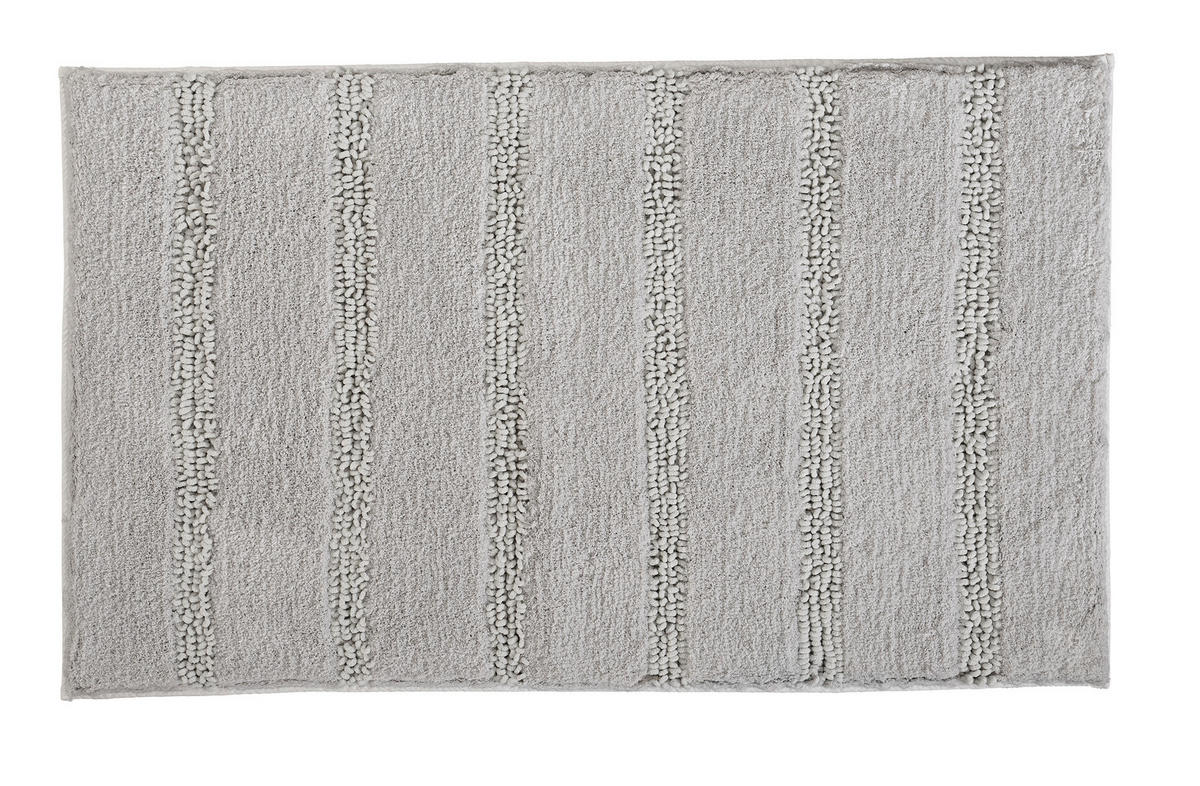 PROSTIRKA ZA KUPATILO MONROVIA  srebrna 60/100 cm  - srebrna, Konvencionalno, tekstil (60/100cm) - Kleine Wolke