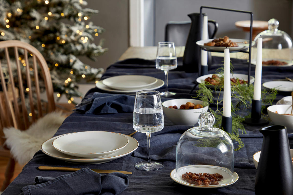 KOMBISERVICE Schwarz, Beige AUGUSTA 12-teilig 4 Personen  - Beige/Schwarz, Basics, Keramik - Costa Nova