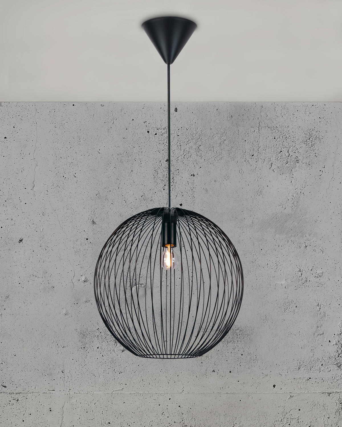 HÄNGELEUCHTE Beroni 35/33 cm   - Schwarz, KONVENTIONELL, Metall (35/33cm) - Nordlux