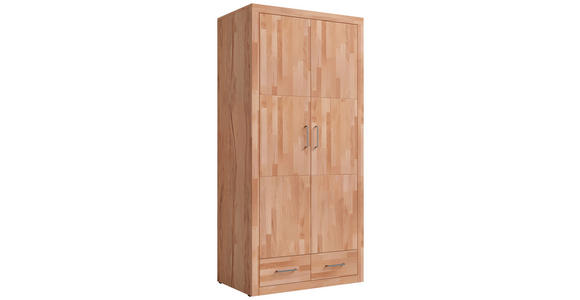 DREHTÜRENSCHRANK  in Kernbuche  - Silberfarben/Kernbuche, Natur, Holz/Holzwerkstoff (100/212/60cm) - Linea Natura