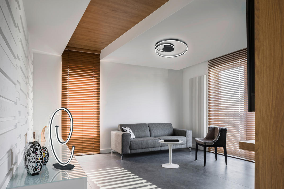 LED-DECKENLEUCHTE 72/12 cm    - Schwarz, LIFESTYLE, Metall (72/12cm) - Cinque