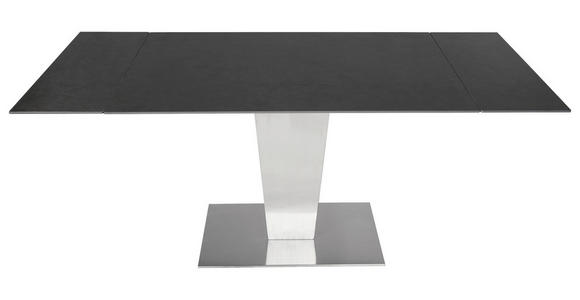 ESSTISCH Anthrazit, Edelstahlfarben rechteckig  ausziehbar  - Edelstahlfarben/Anthrazit, Design, Keramik/Metall (120-179/80/76cm) - Novel