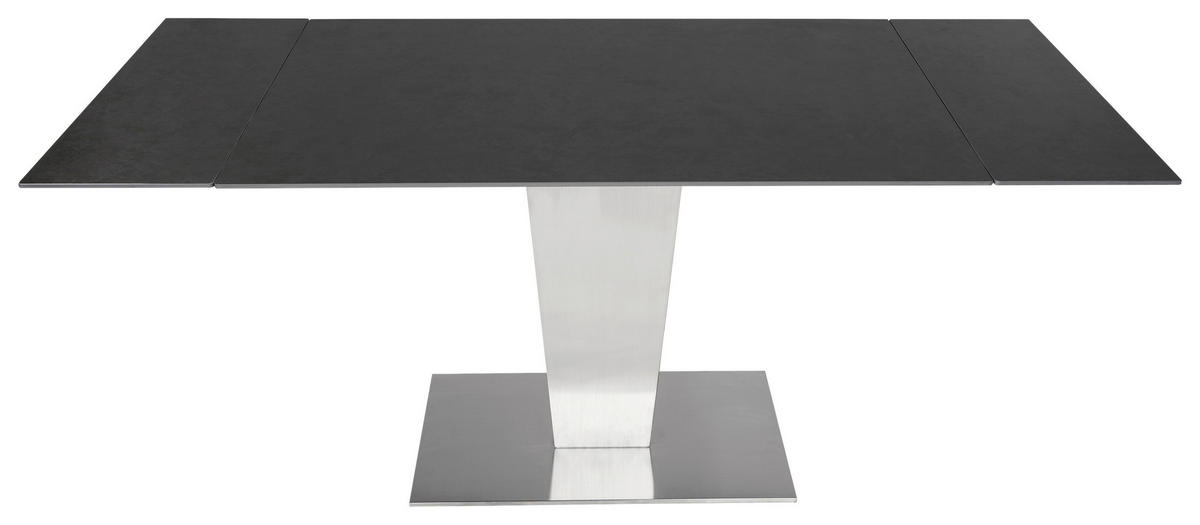 ESSTISCH Anthrazit, Edelstahlfarben rechteckig  ausziehbar  - Edelstahlfarben/Anthrazit, Design, Keramik/Metall (120-179/80/76cm) - Novel
