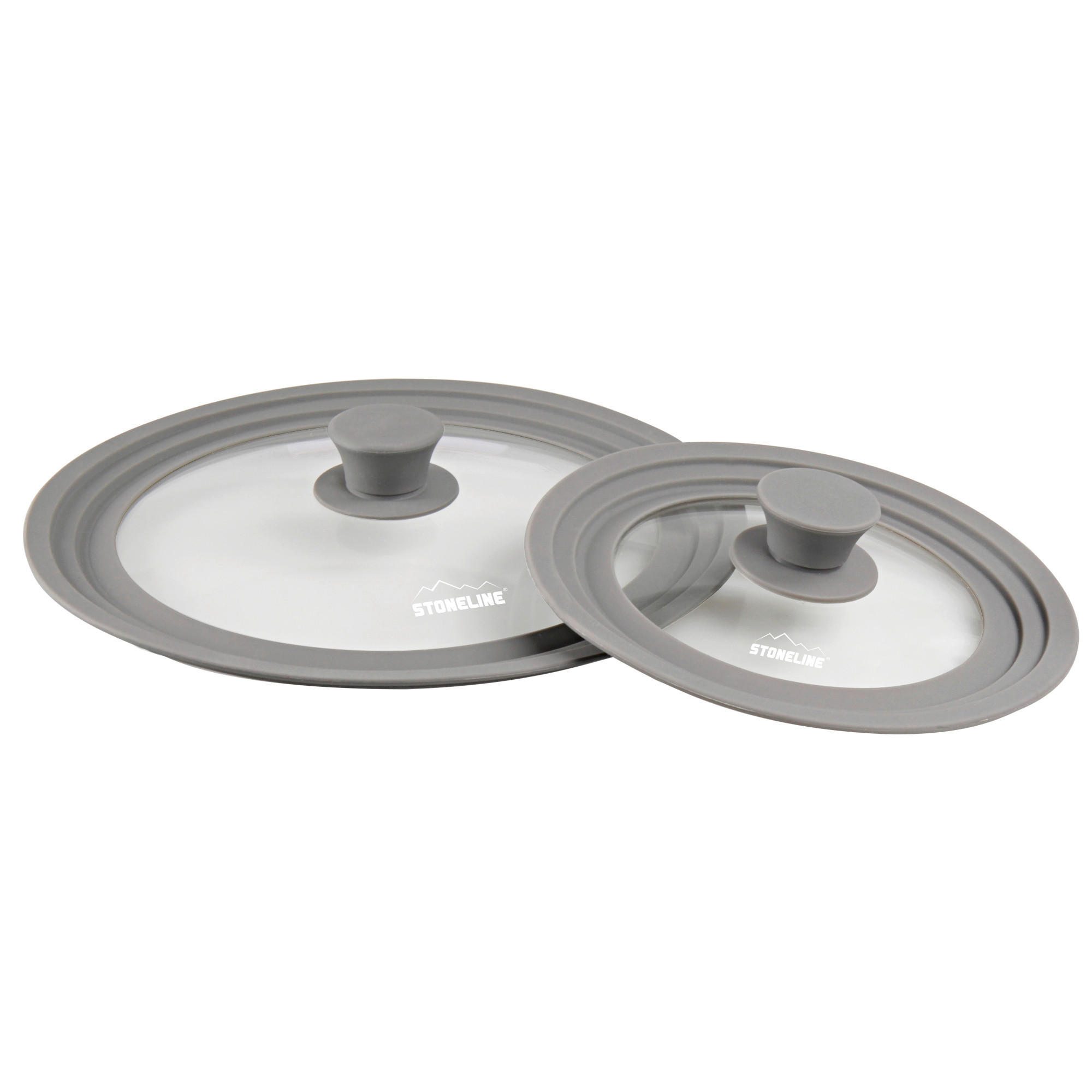 DECKEL-SET   - Grau, Basics, Glas - Stoneline