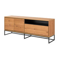 COMODĂ 197,8/75,8/45 cm  - culoare lemn stejar/negru, Natur, metal/material pe bază de lemn (197,8/75,8/45cm) - MID.YOU