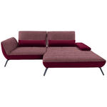 ECKSOFA in Webstoff Beere  273/191 cm  - Beere/Schwarz, KONVENTIONELL, Textil/Metall (273/191cm) - Carryhome