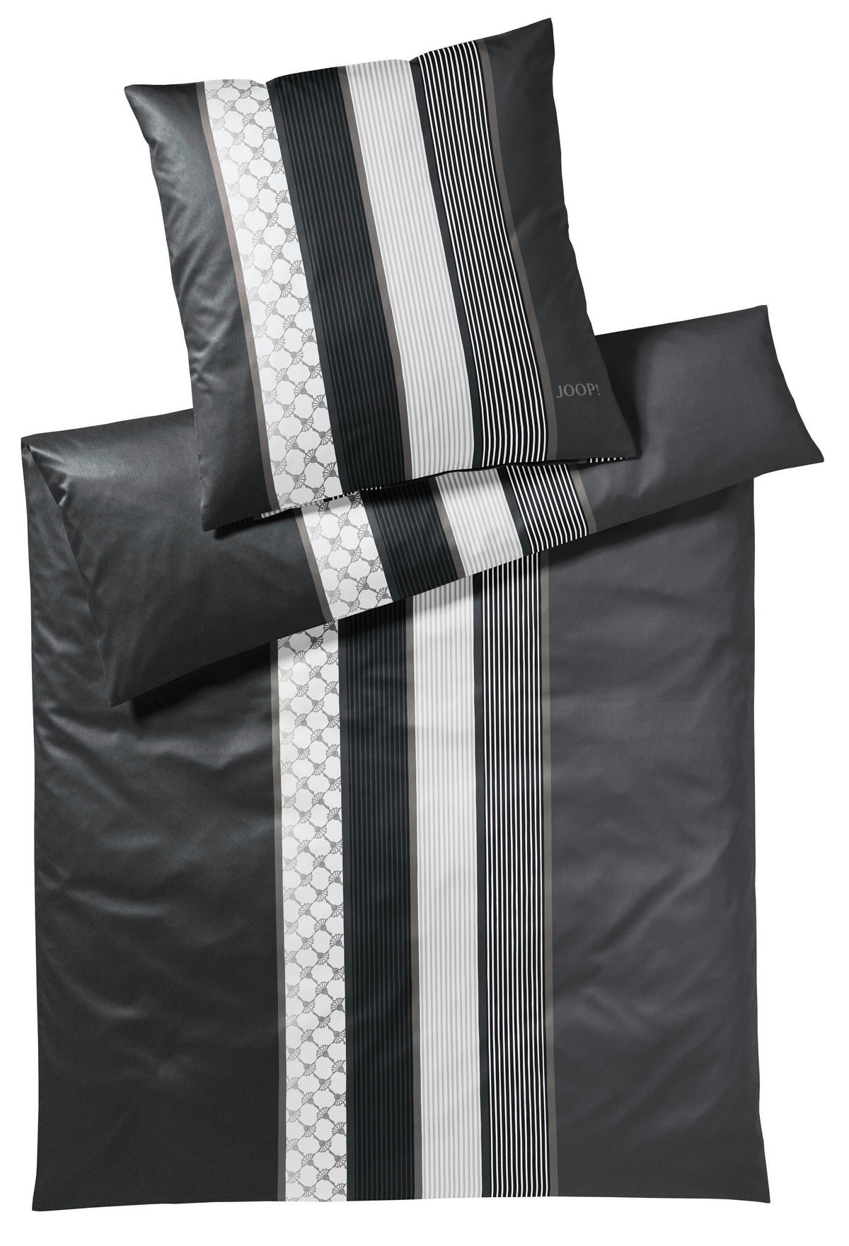 BETTWÄSCHE Makosatin 155/220 cm  - Schwarz/Weiß, Basics, Textil (155/220cm) - Joop!