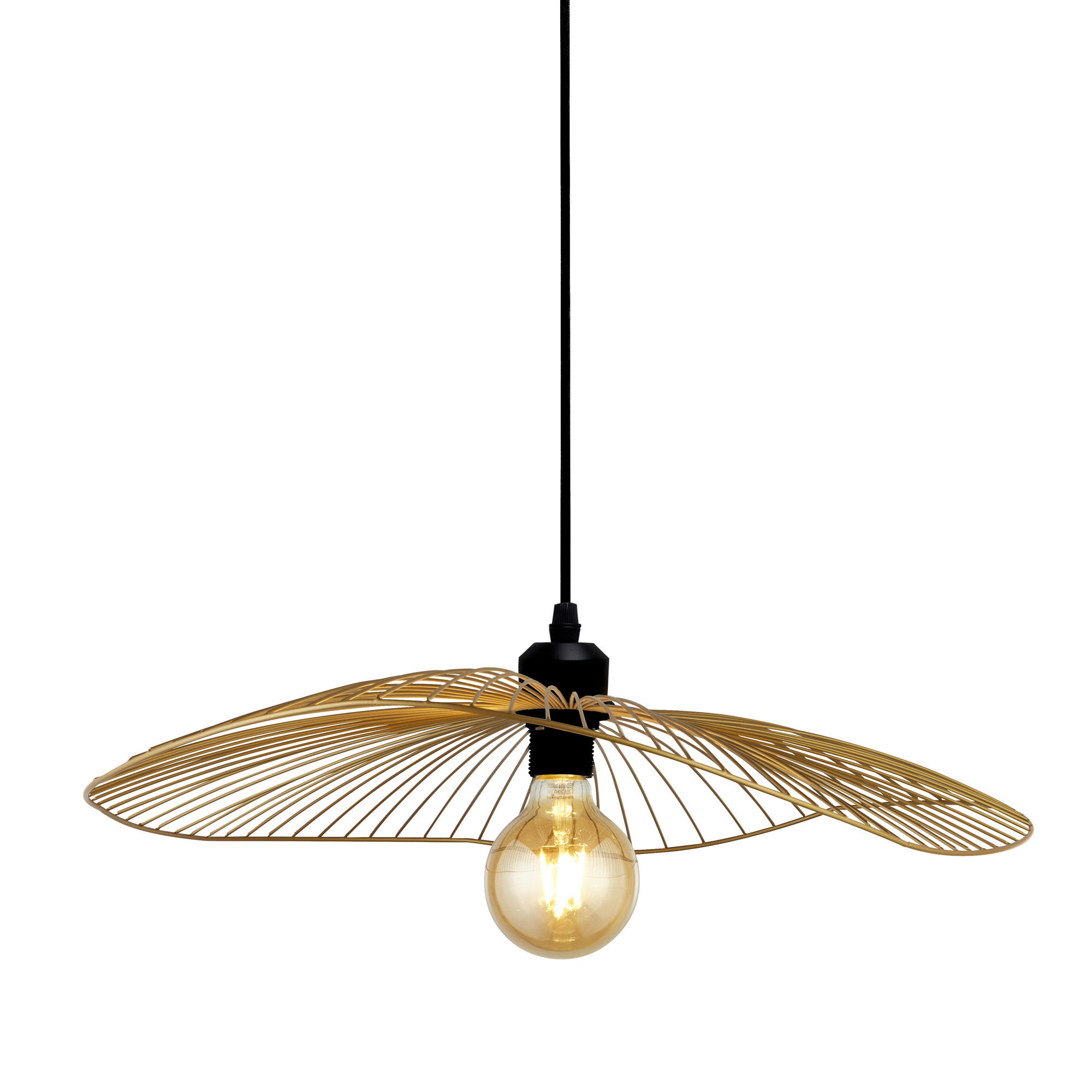 Searchlight Hängeleuchte Wave Wire Schwarz, Gold 51x120x70 cm