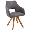 KAROSSZÉK antracit, tölgyfa  - tölgyfa/antracit, Design, textil/fa (57/84/57cm) - Voleo