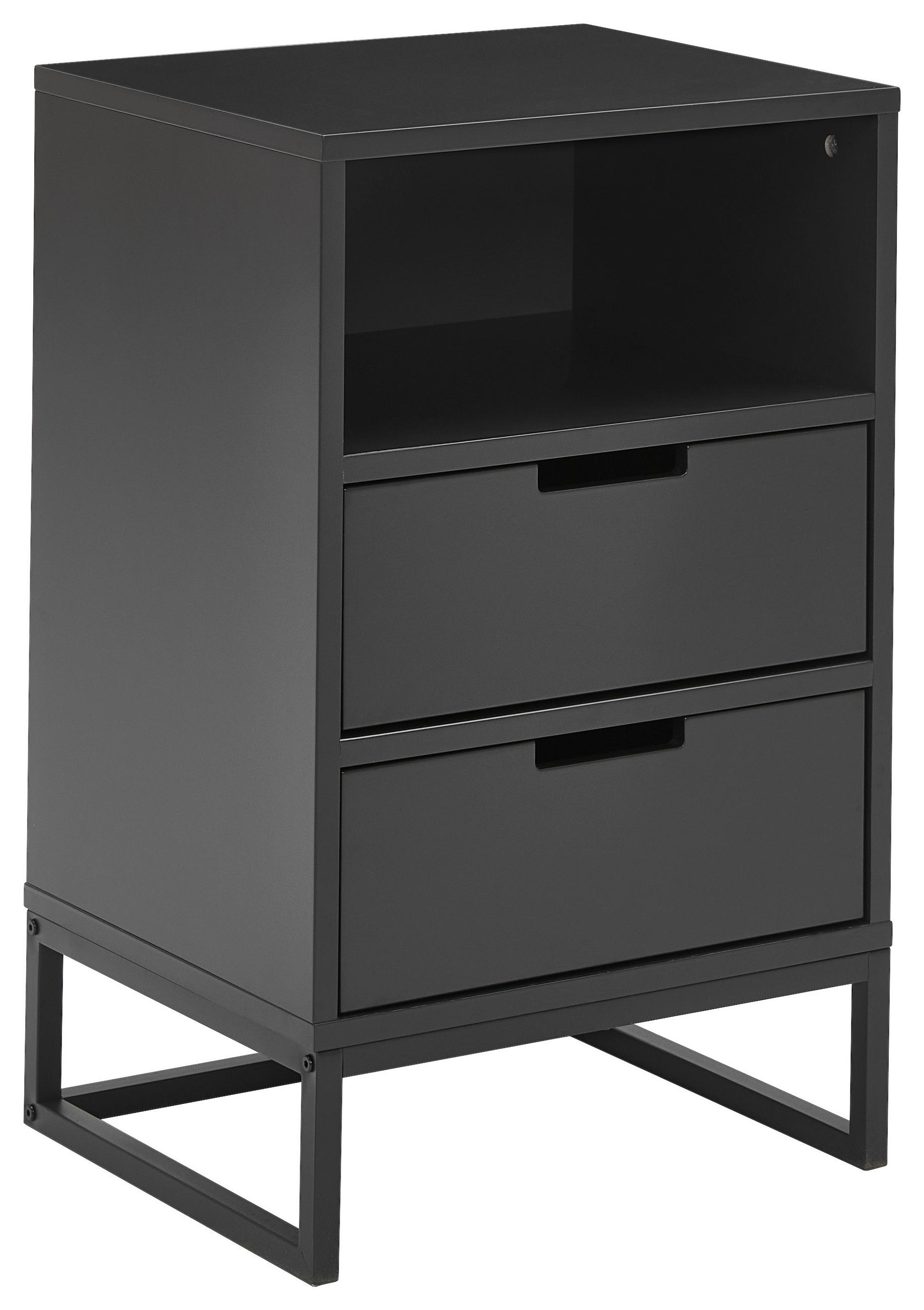SÄNGBORD i svart, antracit  - svart/antracit, Design, metall/trämaterial (47,6/74/40cm) - Novel