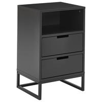 NACHTKÄSTCHEN 47,6/74/40 cm  in Schwarz, Anthrazit  - Anthrazit/Schwarz, Design, Holzwerkstoff/Metall (47,6/74/40cm) - Novel
