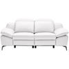 2-SITZER-SOFA Weiß Echtleder  - Chromfarben/Schwarz, Design, Leder/Kunststoff (194/83-99/110cm) - Celina Home