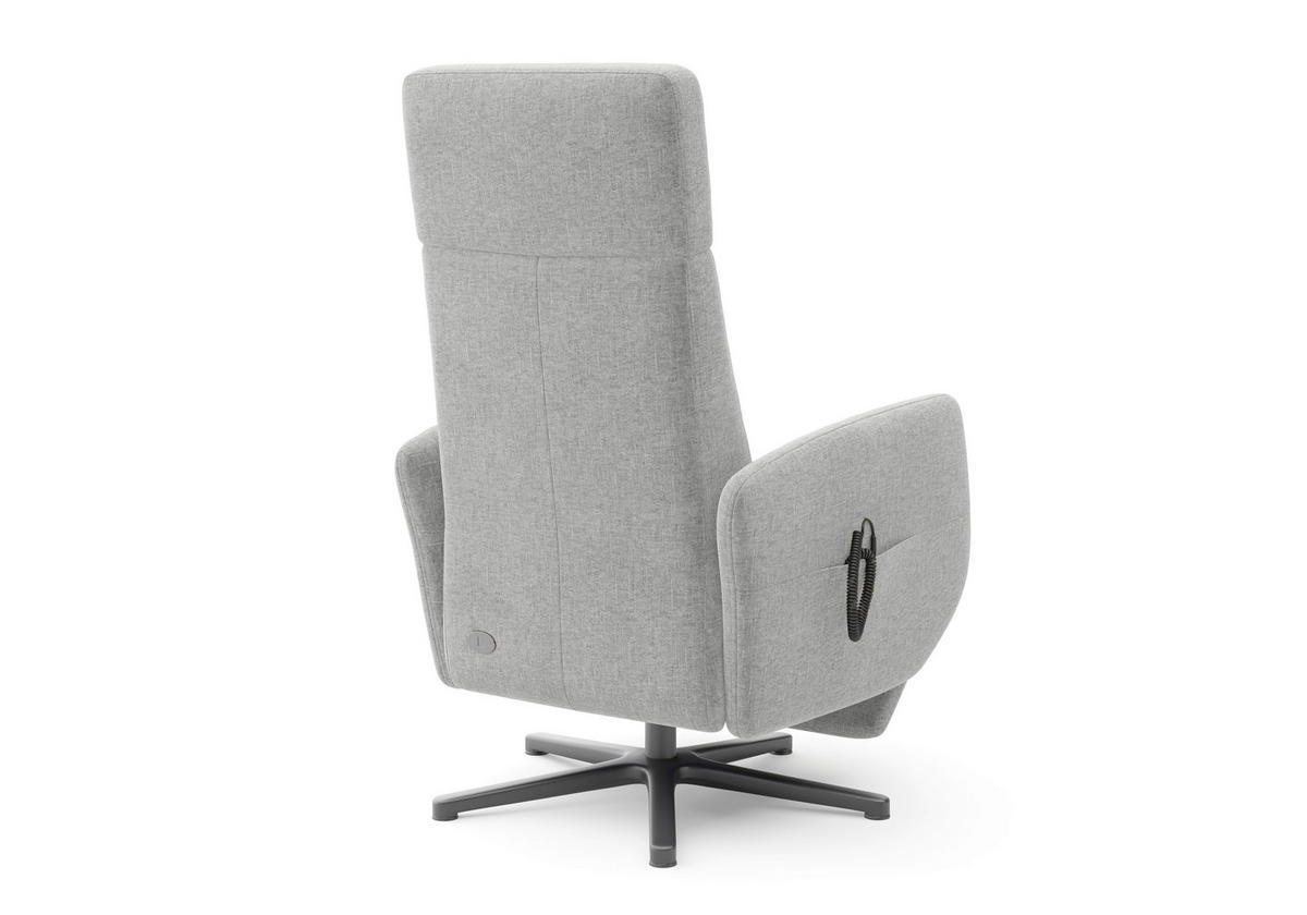 RELAXSESSEL Flachgewebe Aufstehhilfe    - Hellgrau/Schwarz, KONVENTIONELL, Textil/Metall (71/110/82cm) - Sit & More