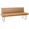 SITZBANK in Metall, Textil Schwarz, Cognac  - Cognac/Schwarz, Design, Textil/Metall (195/87/65cm) - Dieter Knoll