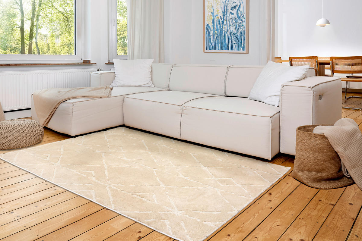WEBTEPPICH 133/190 cm Lou Creme rechteckig  - Creme, Basics, Kunststoff/Textil (133/190cm) - Astra