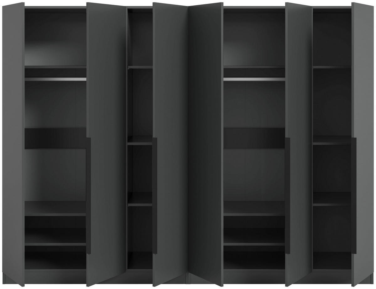 DREHTÜRENSCHRANK  in Anthrazit  - Anthrazit/Schwarz, MODERN, Holzwerkstoff/Kunststoff (240/181/52cm) - MID.YOU